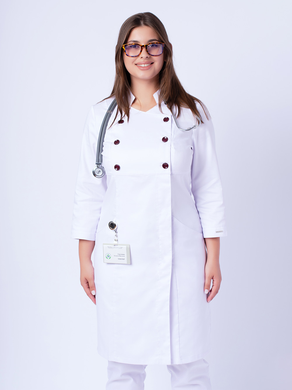 Медицинский халат женский Италия, белый – выгодные цена в Москве, купить  в интернет-магазине Doctor Style