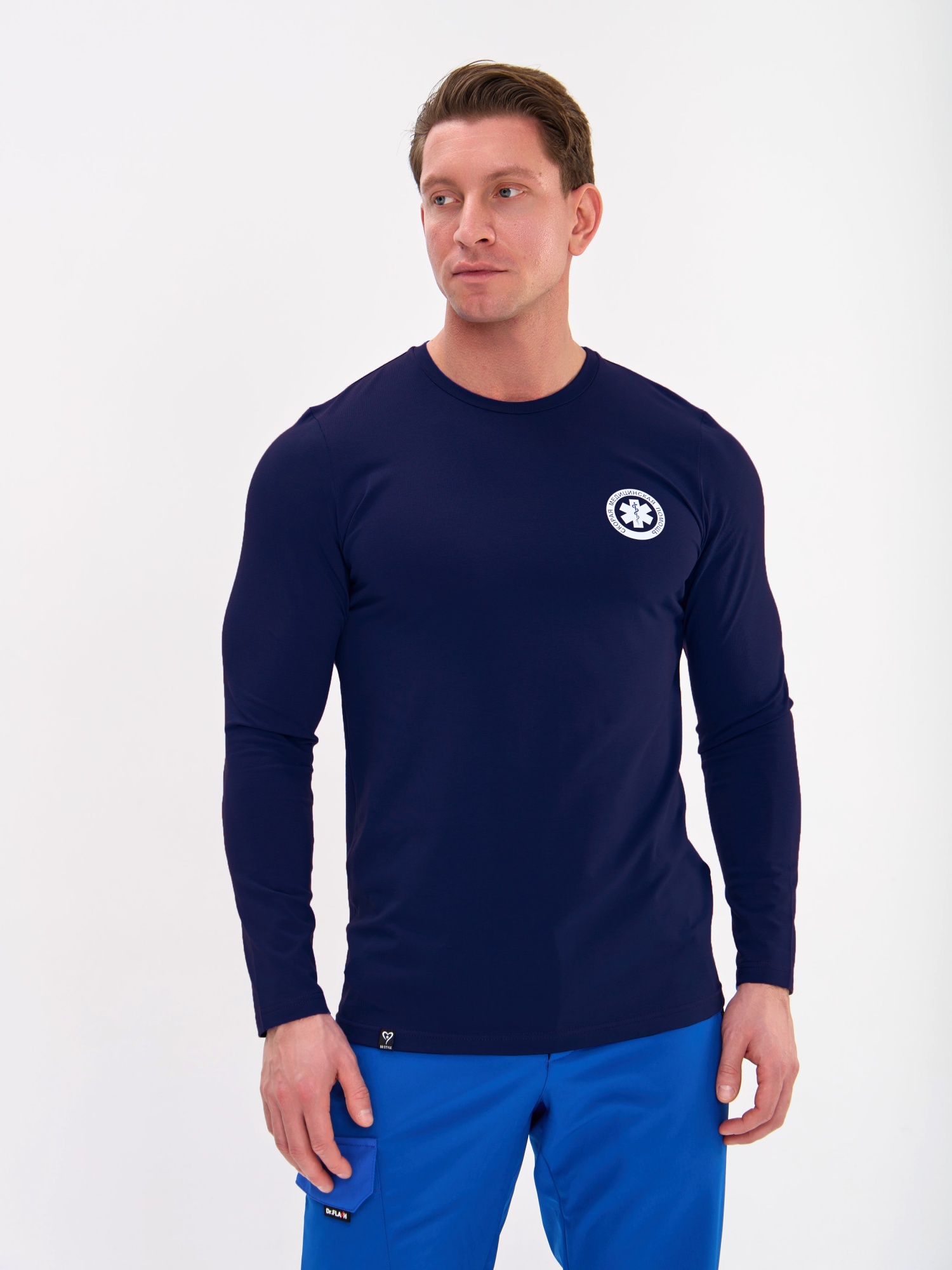 Лонгслив Пайтик СКОРАЯ ПОМОЩЬ унисекс, темно-синий NEW 5